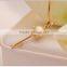 Aaa Japanese 7.5--8mm Golden Natural Akoya Pearl Set Pendant for Sale