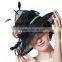 2015 Newest JunesYoung Women Black Sinmay Church Hat Wholesale