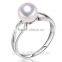 8-8.5mm 925 sterling silver simple style pearl ring