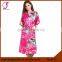 0110 Directly Factory Wholesales Woman Peacock Printed Dressing Gown Silk Kimono