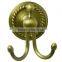 Factory supplied brass towel ring double hook bathroom accessory set