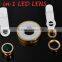 6 in 1 LED lens with LED selfie flash light & clips for Mobile phone