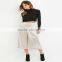 2016 fashion women summer white cropped trousers loose high waist