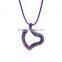 26.3*32mm New Design Colorful Heart Floating Diamond Jewelry Chains Locket