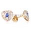 Love Mini Heart Stud Earring Jewelry Sapphire Stone Elegant Sweetheart Ear Ornaments For Lady