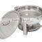 Stainless steel chafing dish with round top lid