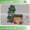 Ceramic green frog planter
