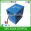Gorgeous design LiFePO4 48V40AH patented pack wheelchair battery