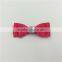 Red Knitted Ribbon Bow Tie With Beads