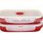 Oven Safe Foldable Red Silicone Food Container Set of 2