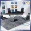 Modern Design Home Furniture Dining Table Glass Top Metal Legs