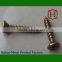 3.0*40mm countersunk head yellow zinc plated chipboard screw/wood screw
