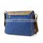 Boshiho Crazy-Horse PU Leather Cotton Canvas Padded Cross Laptop Bag