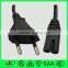 Europe 2 round pin power plug, VDE electric plug to C7 female plug with EU power cable