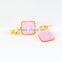 Delicate Macarons Colored Sakura Pink Gold Jewelry Drop Earrings for Girl