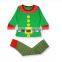Christmas Santa Claus Long Sleeved T-shirt ELK Reindeer Printed Striped Pants Two-Piece Suit Pyjamas Sleepwear Homewear Cotton