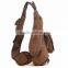 Men Canvas Leather Shoulder Military Messenger Travel Sling Bag