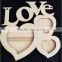 Lovely DIY fashion personality laser heart shape hanging funny wooden photo frame for home decoration wholesale