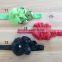 satin rose flower with pearl in center headband for kids hair accessories