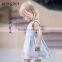 Tee Girls Pale Blue Linen Pinafore Dress with Knickers Baby Girl Party Dress Children Frocks Designs HSD7840