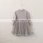 Fashion autumn winter girls dress woolen kids girls princess one-piece lace dress