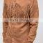 Guangzhou High Quality Custom Long Sleeve Point Collar Mens 100% Polyester Faux-Suede Fringing Casual Shirts