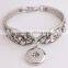 2016 new design snap button bangle gold plating snap button cuff bangle small red stone beads twist bangle