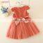 Autumn children clothing dress + hat set baby girl woolen one piece children wool dress