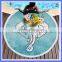 2017 new design 100% polyester round beach towel hot sale wholesale