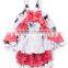 Wholesale pink white deer dress and diaper cover newborn baby swing top set baby clothing sets