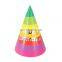 Nice quality rainbow color paper cone hat for birthday party