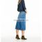 Summer simple design high waisted wholesale long denim skirt