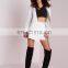 White Gold Button Detail Wrap Skort Sexy Women Shorts