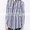 China Wholesale Custom 97% Polyester, 3% Elastane Women Mixed Stripe Long Shirt