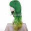 Styler Brand cheap curly half wig synthetic cosplay long dark green custom cosplay wigs