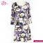 Round Neck Latest Fashion Floral Elegant Dresses For Women