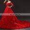 Gorgeous Strapless, new red color Fit and flare wedding gown for stylish women