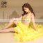 Q-6051 Plus size long organza wave performance belly dance skirt with slit