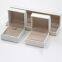 Plastic jewelry box for fashion brand jewelry, plastic box  covered with white PU  outside ?and velvet paper inside