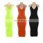 Women Sexy Bodycon Sleeveless Strap Deep V-neck Dress Hollow Out Solid Clubwear Party Long Maxi Dress Sundress New Arrival