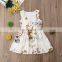 2019 summer girls dresses kids vintage flower dress floral 5 buttons vest dresses 0-5years