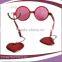 red fashion design round toy glasses with heart for decoration