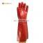 Sunnyhope red rubber hand PVC coated safety work gloves