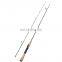 Wholesale 1.8m wooden handle carbon lure fishing rod 2 section