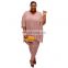 custom  LOGOSpring Autumn  Bodycon long Sleeve Split Sashes Women Causal Dress women's tracksuit suits  plus size clothes S-5XL