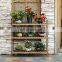 3 Tiers Carbonized Wood Plant Stand Shelf Holder Indoor Outdoor Vertical Tiered Plant Ladder Flower Rack Display