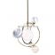 Modern Gradient Glass LED Pendant Light Simple Design Wandering Earth Ceiling Hanging Lamp for Bedroom Indoor Chandelier