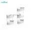 Sakura Blossoms Series White Pink Powder Coating Bathroom 6 Pieces Set Toilet Brush Holder Metal Trash Can Corner Storage Racks