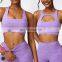 Custom Sportswear Running Bra U-neck Hollow Out Design High Impact Shockproof Bras Gym Fitness Yoga Top Sports Bra For Women