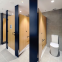 Wood Grain Design Washroom Cubicle Restaurant Bathroom Stalls Modern Toilet Cubicle Partition